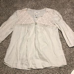 Malvin Hamburg Germany Linen Peasant Blouse- M